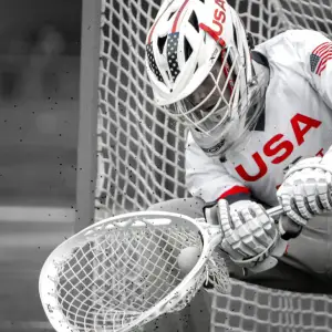 Lacrosse goalie in goal