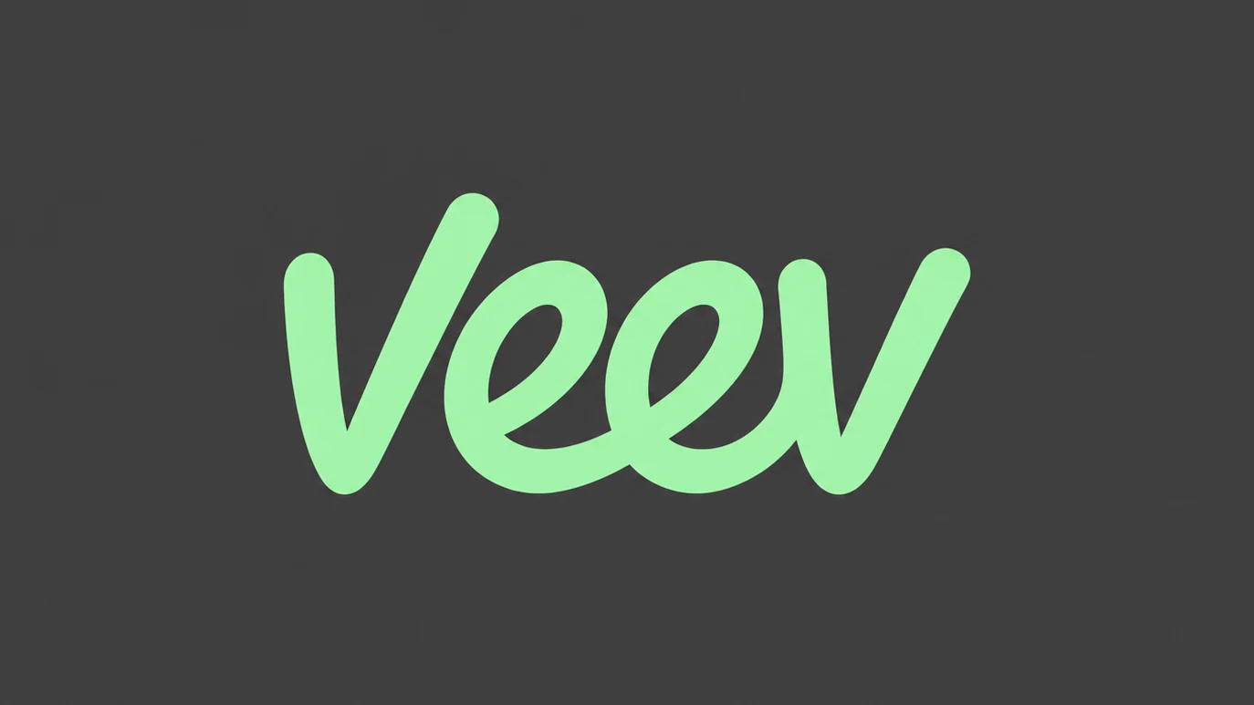 Veev logo in light green on dark gray